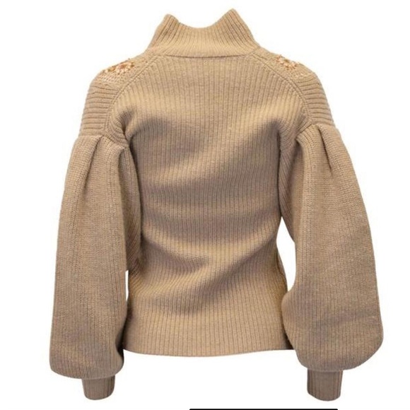 ULLA JOHNSON EMERSON BALLOON SLEEVE MERINO WOOL SWEATER - Picture 2 of 10